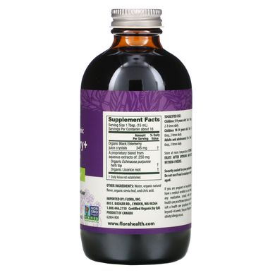Сертифікована органічна бузина +, Certified Organic Elderberry +, Flora, 250 мл