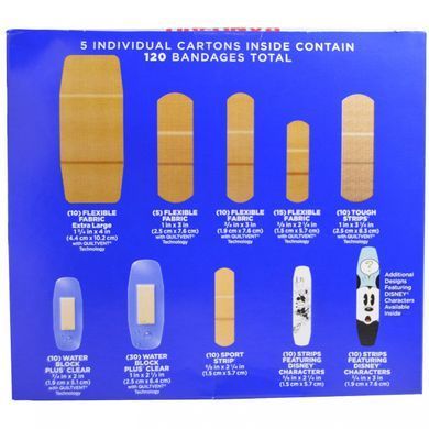 Plaster, bandages, economy packaging, Band Aid, 5 packs, 120 pieces