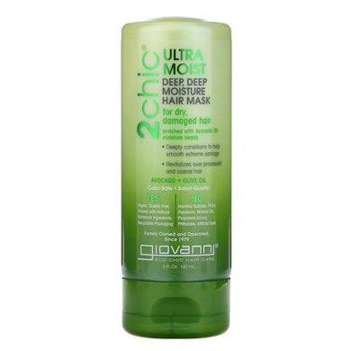 Giovanni, 2chic, Ultra-Moist Deep Deep Moisture Hair Mask, Avocado + Olive Oil, 5 fl oz (147 ml)