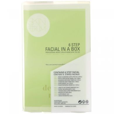 6 Steps for Facial Care, in a Box, Detox + Radiance, 6 Step Facial In A Box, SFGlow, 1 Set