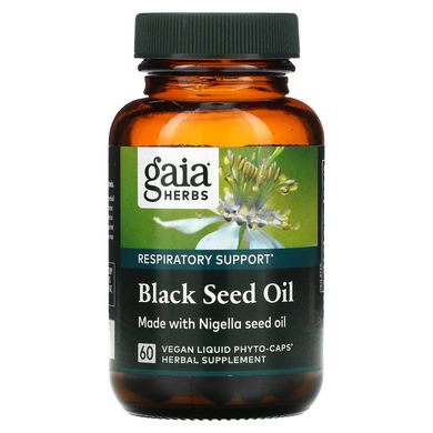 Gaia Herbs, масло черного тмина, 60 веганских капсул Liquid Phyto-Caps купить в Киеве и Украине