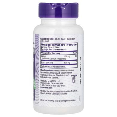 Альфа-ліпоєва кислота, повільне вивільнення, Alpha Lipoic Acid Antioxidant Protection, Natrol, 600 мг, 45 таблеток