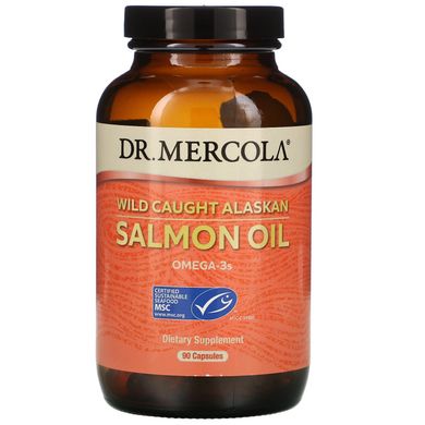 Жир дикого аляскінського лосося Dr. Mercola (Wild Caught Alaskan Salmon Oil) 1000 мг 90 капсул