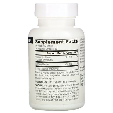 Фенілаланін Source Naturals (DL-Phenylalanine) 375 мг 120 таблеток