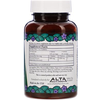 Рослинний органічний кремній з біофлавоноїдами, Alta Health, 120 таблеток