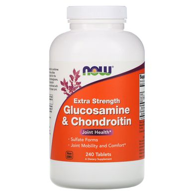 Глюкозамін Хондроїтин посилена дія Now Foods (Glucosamine & Chondroitin) 240 таблеток