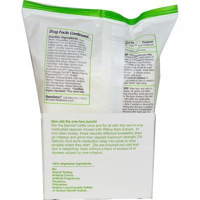 Очищаючі вологі серветки Alba Botanica (Acne Dote) 30 серветок