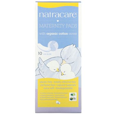 Для молодих мам, з покриттям з натуральної бавовни, натуральні прокладки для мам, Natracare, 10 штук