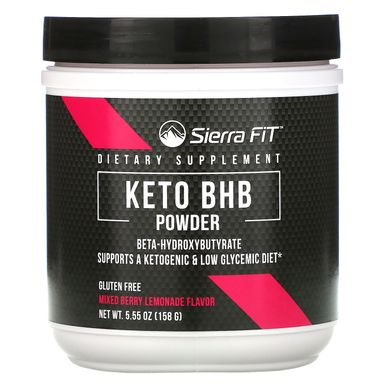 Keto BHB, порошок, бета-гидроксибутират, ягідний лимонад, Sierra Fit, 158 г