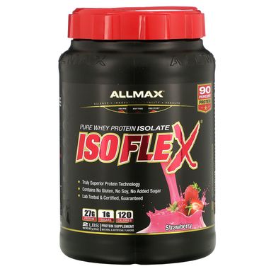 Ізолят сироваткового протеїну ALLMAX Nutrition (Isoflex) 907 г зі смаком полуниці