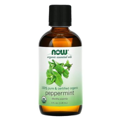 Органічна ефірне олія перцевої м'яти Now Foods (100% Pure Certified Organic Peppermint) 118 мл