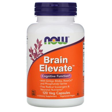 Препарат для покращення роботи мозку Now Foods (Brain Elevate) 120 вегетаріанських капсул
