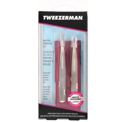 Набір мініатюрних пінцетів в рожевому шкіряному чохлі, Tweezerman, 1 шт.