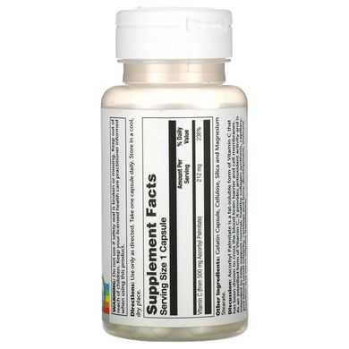 Аскорбілпальмітат, Ascorbyl Palmitate, Solaray, 500 мг, 60 капсул