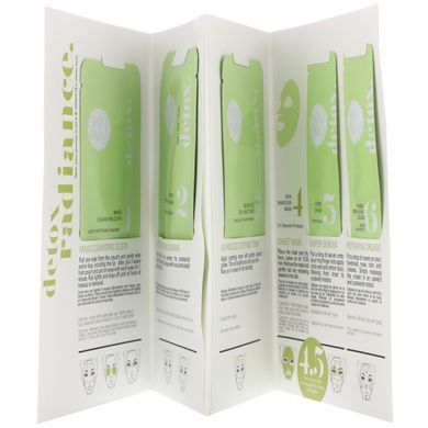 6 Steps for Facial Care, in a Box, Detox + Radiance, 6 Step Facial In A Box, SFGlow, 1 Set