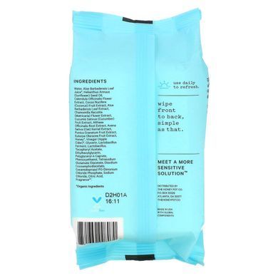 Чувствительные салфетки, без отдушек, Sensitive Wipes, Fragrance Free, The Honey Pot Company, 30 штук купить в Киеве и Украине