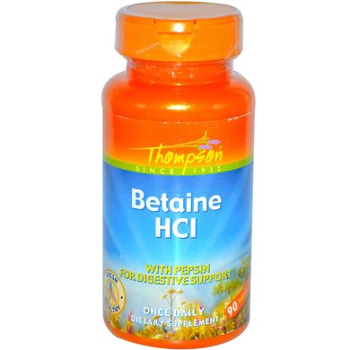 Бетаїну гідрохлорид Thompson (Betaine HCl) 324 мг 90 таблеток