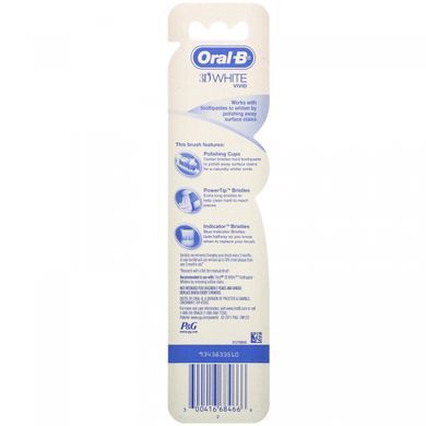 Зубна щітка Vivid, м'яка, 3D White, Vivid Toothbrush, Soft, Oral-B, 2 щітки