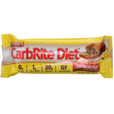 Дієтичні батончики шоколад банан горіх Universal Nutrition (CarbRite Diet Bars) 12 шт. по 56.7 г