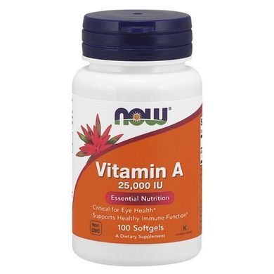 Вітамін A Now Foods (Vitamin A) 25000 МО 100 капсул