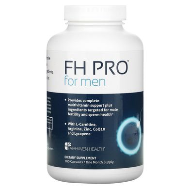 Чоловічі мультивітаміни - добавка для фертильності клінічного класу Fairhaven Health (FH Pro for Men - Clinical Grade Fertility Supplement) 180 капсул