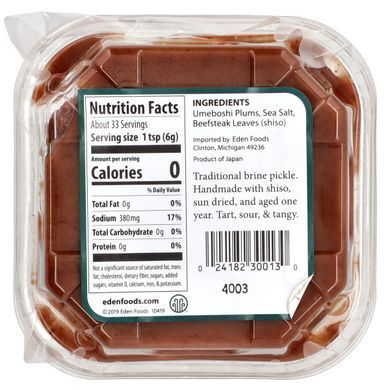 Selected, Умебоші Паста, Пюре з маринованими Злив, Eden Foods, 7 унції (200 г)