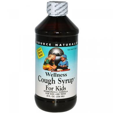 Мікстура від кашлю для дітей, чудовий смак вишні, Wellness Cough Syrup For Kids, Source Naturals, 8 рідких унцій (236 мл)
