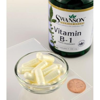 B-1 Тіамін, Vitamin B-1 (Thiamin), Swanson, 100 мг, 250 капсул