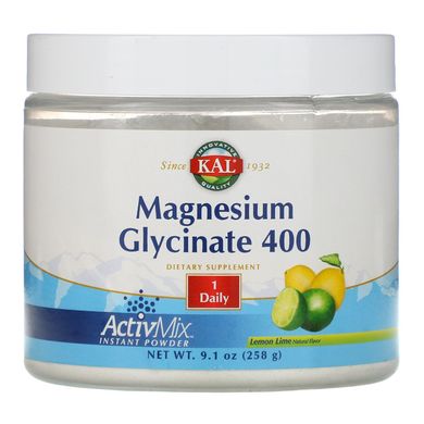 Магний глицинат лимон/лайм KAL (Magnesium Glycinate) 400 мг 315 г купить в Киеве и Украине