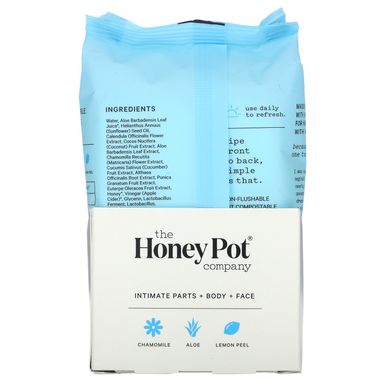 Чутливі серветки, без ароматизаторів, Sensitive Wipes, Fragrance Free, The Honey Pot Company, 30 штук