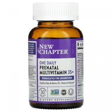 Мультивитамины для беременных один раз в день 35+ New Chapter (One Daily Prenatal Multivitamin 35+) 30 вегетарианских таблеток купить в Киеве и Украине