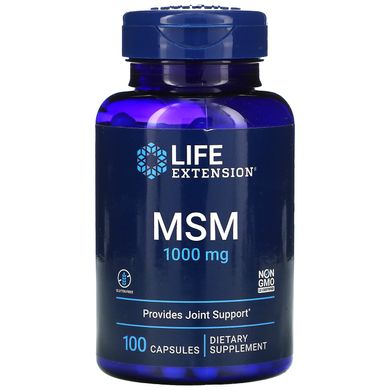 МСМ (Метилсульфонілметан), MSM, Life Extension, 1000 мг, 100 капсул