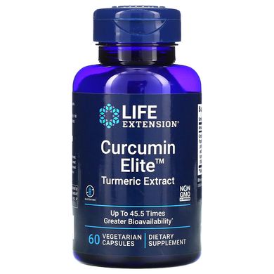 Куркумін елітний, екстракт куркуми, Curcumin Elite Turmeric Extract, Life Extension, 60 вегетаріанських капсул