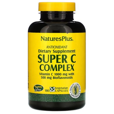 Супер комлекс вітамінів С, Nature's Plus, 180 рослинних капсул