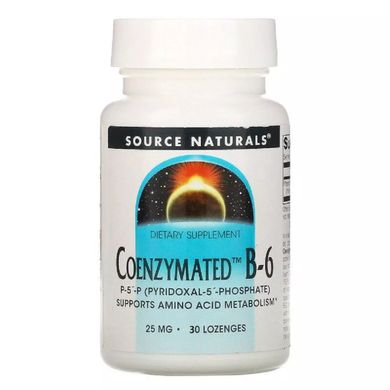 Коензимований вітамін B6 Source Naturals (Coenzymated™ Vitamin B-6) 25 мг 30 таблеток для розсмоктування