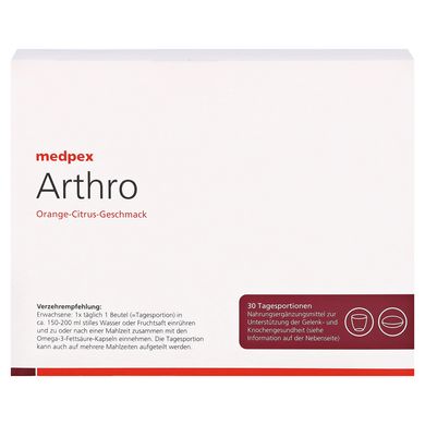Medpex Arthro, Медпекс Артро для кісток та суглобів, апельсиново-цитрусовий смак, 30 днів (порошок/капсули)