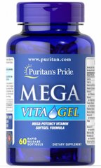 Детокс і очищення організму, Мега Віта Гель, Mega Vita Gel, Puritan's Pride, 60 капсул