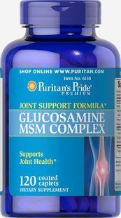 Комплекс глюкозамина МСМ, Glucosamine MSM Complex, Puritan's Pride, 333 мг/500 мг, 120 таблеток купить в Киеве и Украине