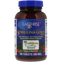 Спіруліна Золота Плюс, Earthrise, 500 мг, 180 таблеток