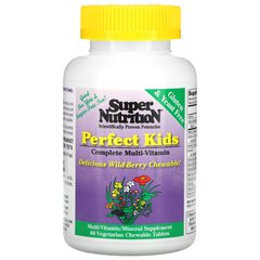 Дитячі мультивітаміни, аромат лісових ягід, Super Nutrition, 60 вегетаріанських Жувальні таблетки
