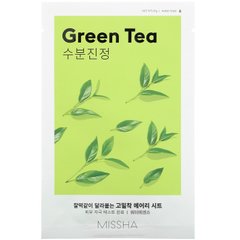 Missha, Тканинна маска Airy Fit Beauty Sheet Mask, зелений чай, 1 лист, 19 г