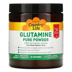 Чистий порошковий глютамін, Glutamine Pure Powder, Country Life, 5000 мг, 275 г
