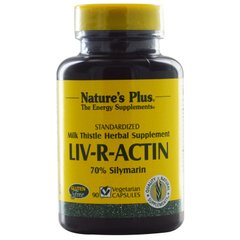 Розторопша для печінки, Liv-R-Actin Milk Thistle, Natures Plus, 90 вегетаріанських капсул