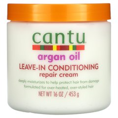 Крем-кондиціонер що не змивається з аргановим маслом для волосся Cantu (Argan Oil Leave-In Conditioning Repair Cream) 453 г