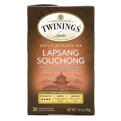 Лапсанг Сушонг 100% чистий чорний чай, Twinings, 20 чайних пакетиків по 1,41 унції (40 г)