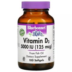 Вітамін Д3 Bluebonnet Nutrition (Vitamin D3) 5000 МО 125 мкг 100 желатинових капсул
