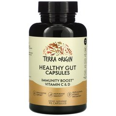 Terra Origin, капсули для здоров'я кишечника з вітамінами C та D для підвищення імунітету, 90 капсул