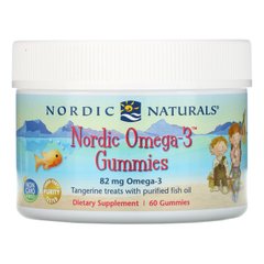 Жувальні цукерки Nordic Omega-3 Gummies, зі смаком мандарина, Nordic Naturals, 60 цукерок