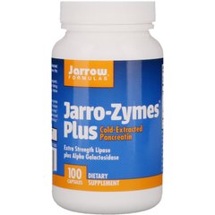 Свинні панкреатичні ферменти, Jarro-Zymes Plus, Jarrow Formulas, 100 капсул