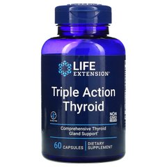 Препарат для щитовидной железы, Triple Action Thyroid, Life Extension, 60 вегетарианских капсул купить в Киеве и Украине